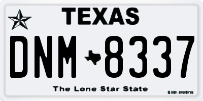 TX license plate DNM8337