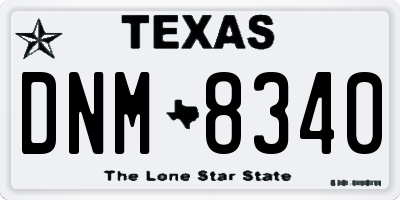 TX license plate DNM8340