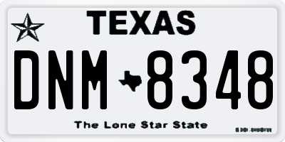 TX license plate DNM8348