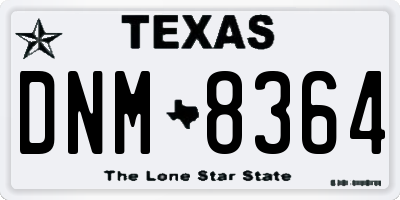 TX license plate DNM8364