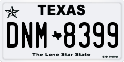 TX license plate DNM8399