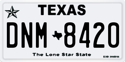 TX license plate DNM8420
