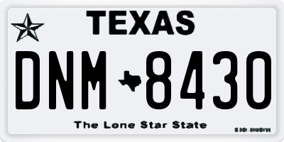 TX license plate DNM8430