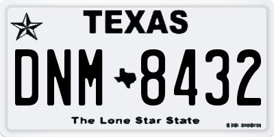 TX license plate DNM8432