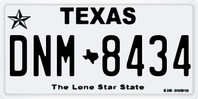 TX license plate DNM8434