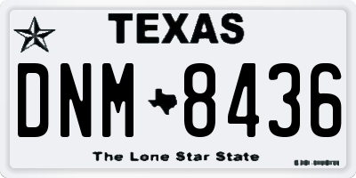 TX license plate DNM8436