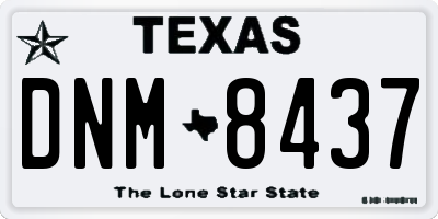 TX license plate DNM8437