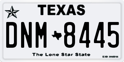 TX license plate DNM8445