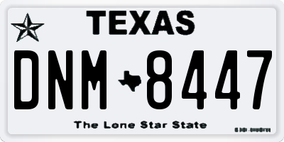 TX license plate DNM8447