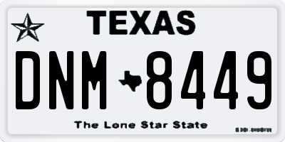 TX license plate DNM8449