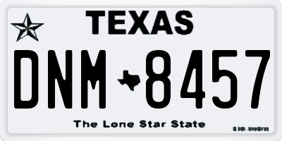 TX license plate DNM8457
