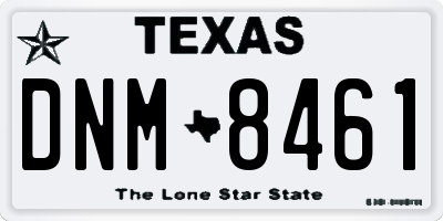 TX license plate DNM8461