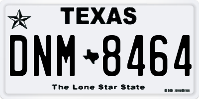TX license plate DNM8464