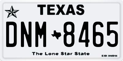 TX license plate DNM8465