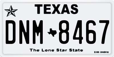 TX license plate DNM8467