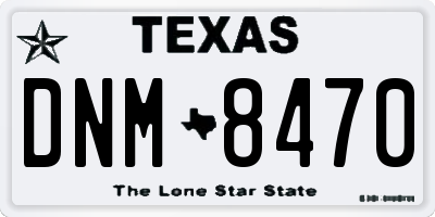 TX license plate DNM8470