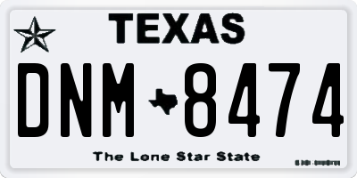 TX license plate DNM8474