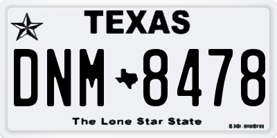 TX license plate DNM8478
