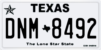 TX license plate DNM8492