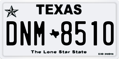 TX license plate DNM8510