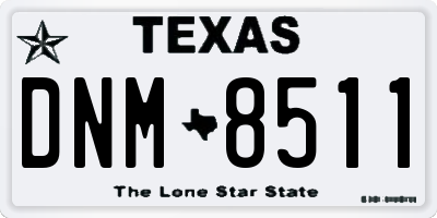 TX license plate DNM8511