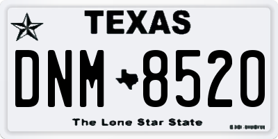 TX license plate DNM8520