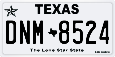 TX license plate DNM8524