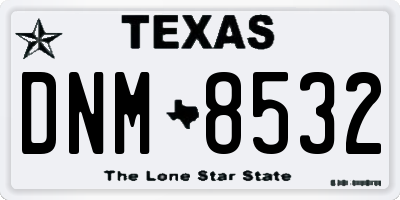 TX license plate DNM8532