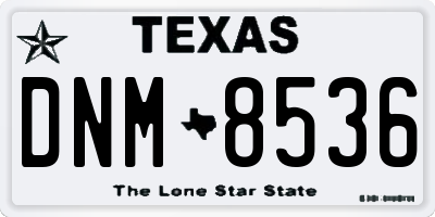 TX license plate DNM8536