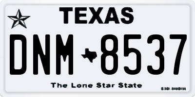TX license plate DNM8537
