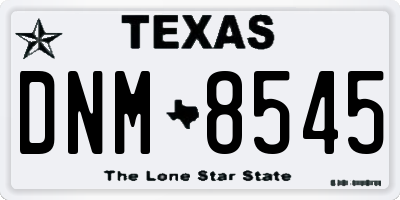 TX license plate DNM8545