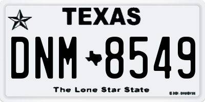 TX license plate DNM8549