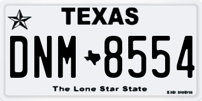 TX license plate DNM8554