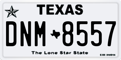 TX license plate DNM8557