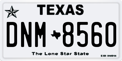 TX license plate DNM8560