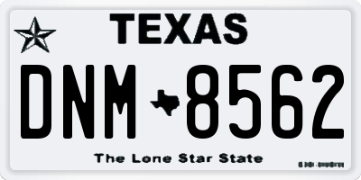 TX license plate DNM8562