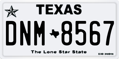 TX license plate DNM8567