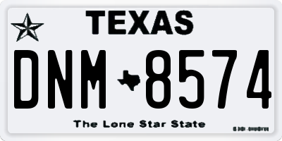 TX license plate DNM8574