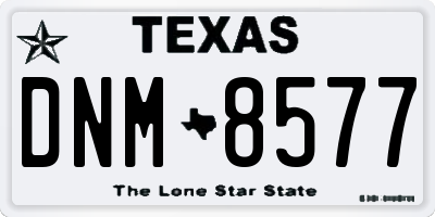 TX license plate DNM8577
