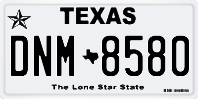 TX license plate DNM8580