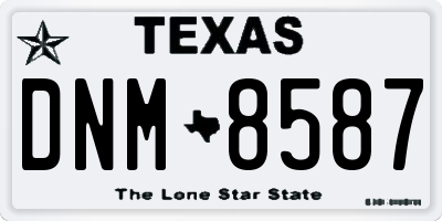 TX license plate DNM8587