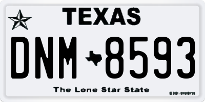 TX license plate DNM8593