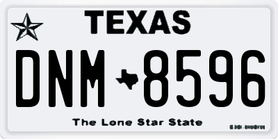 TX license plate DNM8596