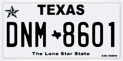 TX license plate DNM8601