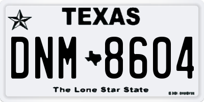 TX license plate DNM8604