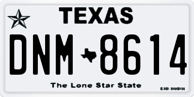TX license plate DNM8614