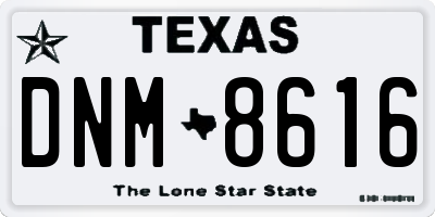 TX license plate DNM8616