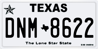 TX license plate DNM8622