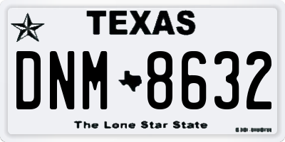 TX license plate DNM8632