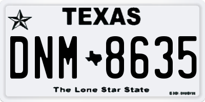 TX license plate DNM8635